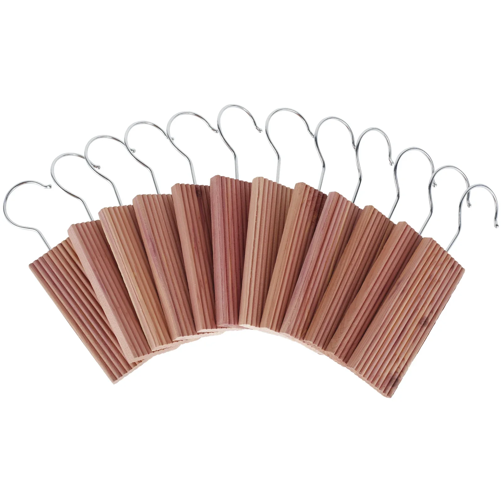 Cedar Blocks 12 Pcs With 12 Hook Hanger For Clothes Storage Natural Aromatic Long-lasting Scent