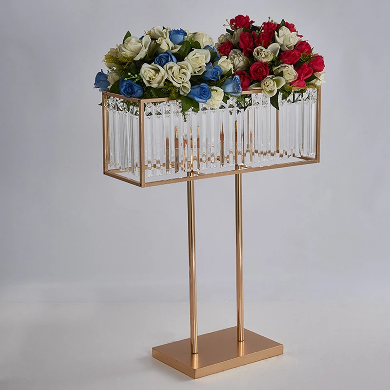 

Wedding Table Centerpiece 29.5 Inches Tall Crystal Road Lead Flower Rack Event Party Decoration