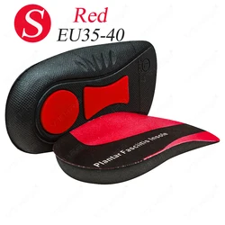 Orthopedic 3/4 Length High Arch Support Sport Insoles - 1 Pair (Red S EU 35 - 40)