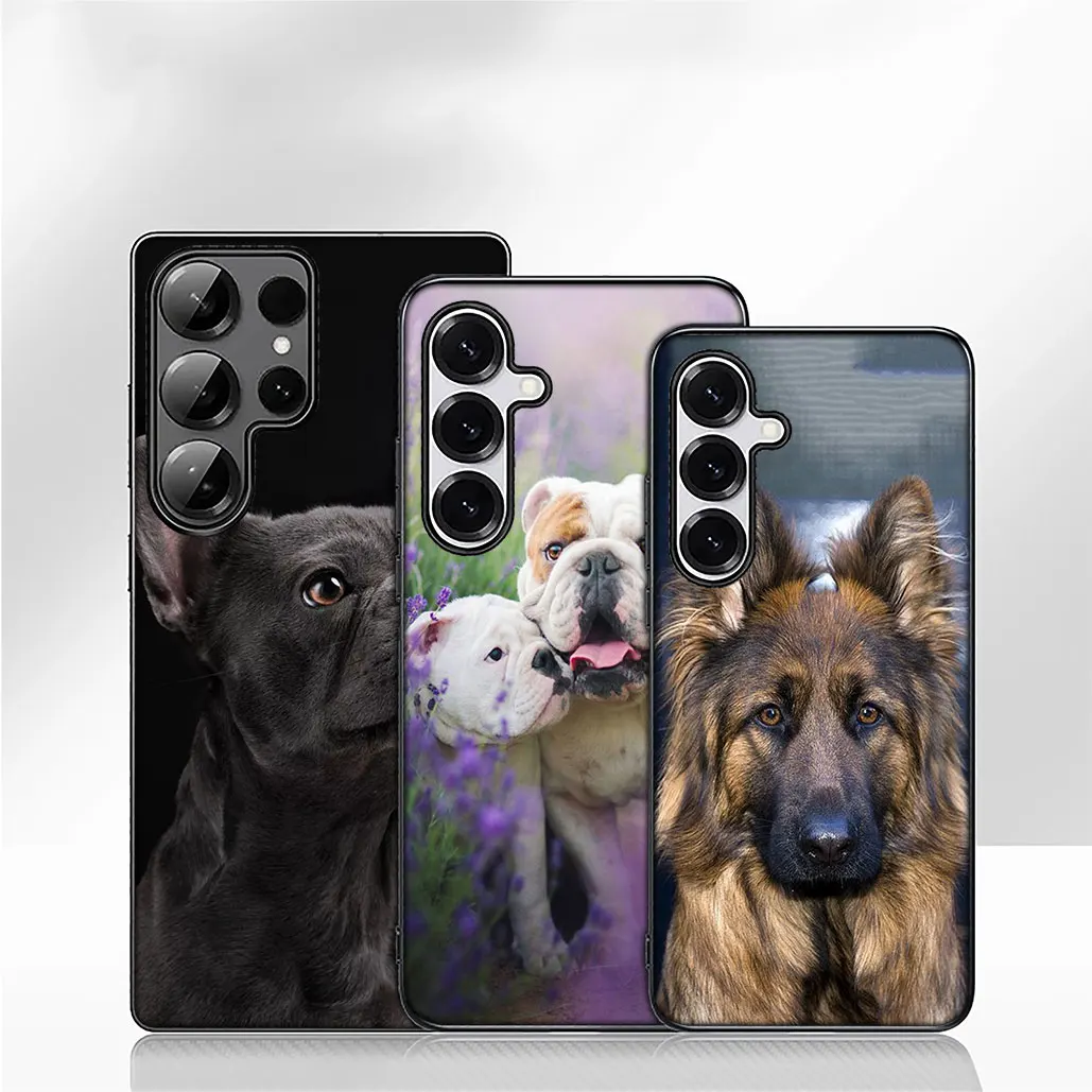 Bulldog and German Shepherd Design Phone Cover