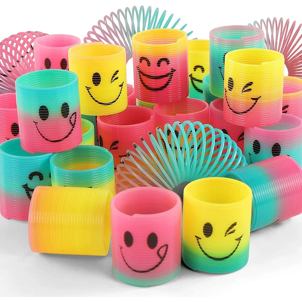 Fidget Toys 12PCS Spring Rainbow Magic Fidget Stress Coil Mini Springs Bulk Finger Toys Party Favors Carnival Prize Kids Boys Girls