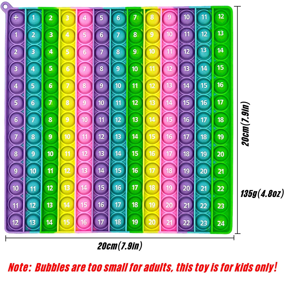 1pc 12x12&12+12 Multiplication Addition Pop Game Toy, Macaron Silicone Math Times Table Learning Stationery Educational Toy 2