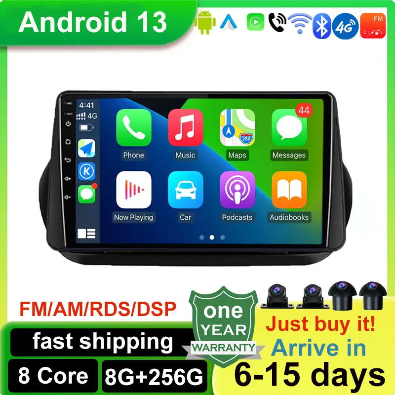 Android 13 Autoradio Navi Gps Stereo Per Fiat Fiorino Qubo 2008-2017 Per Citroen Nemo 2008-2017 Per Peugeot Bipper 2008-2017