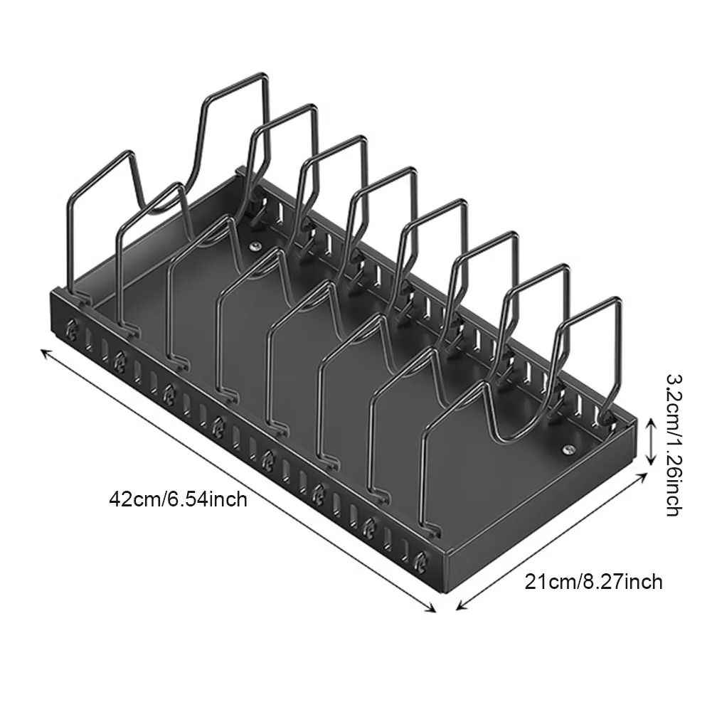 1Pcs Kitchen Pots Pans Organizer with 8 Adjustable Dividers Sliding Lid Holder Pan Rack Slide Out Pot Pan Organizer for Pot Lid