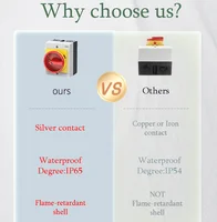 IP65 กันน้ํา Disconnect Isolator Switches 16A 4 เสากุญแจสวิตช์ลูกเบี้ยวโรตารีโหลดไฟฟ้าสวิตช์ความปลอดภัย 4