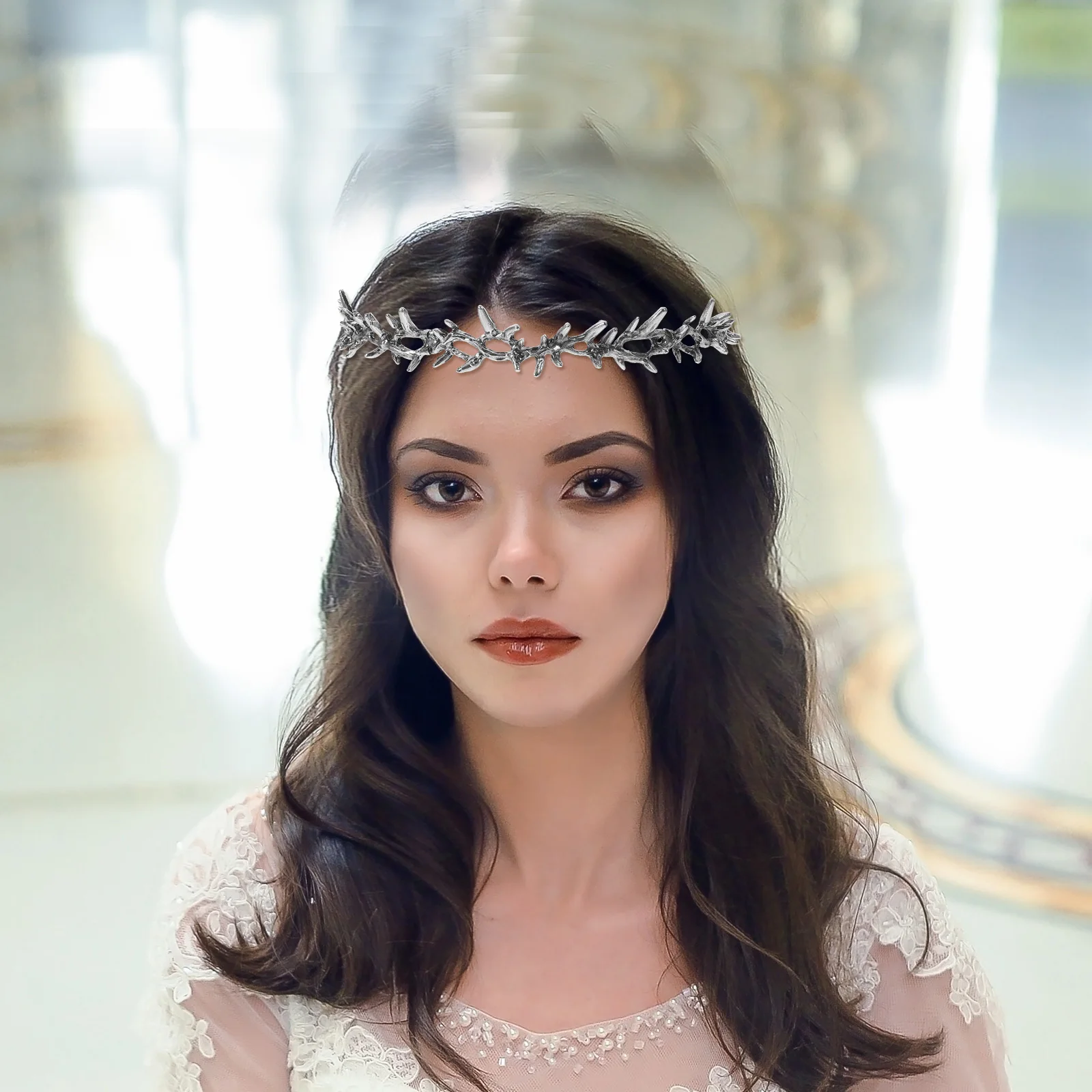 Crown of Thorns Party Hair Accessoryvintage Silver Bride Headband Prom Metal Tiaras stage perform prop Women Wedding 4