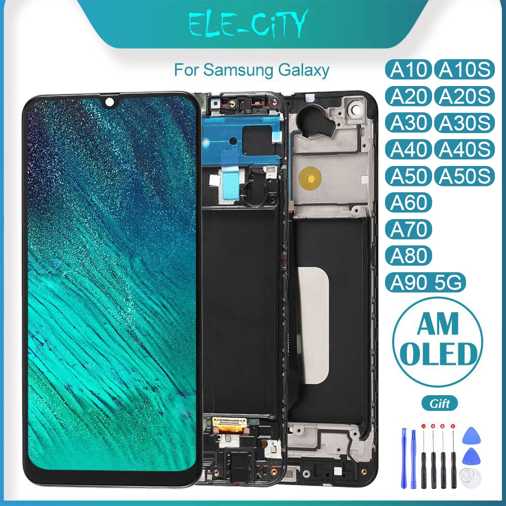 Oled Display For Samsung Galaxy A10 A20a30 A40 A50 A60 A70 A80 A90 A40s  A30s Incell Touch Screen With Frame Assembly Replacement - Mobile Phone Lcd  Screens - AliExpress