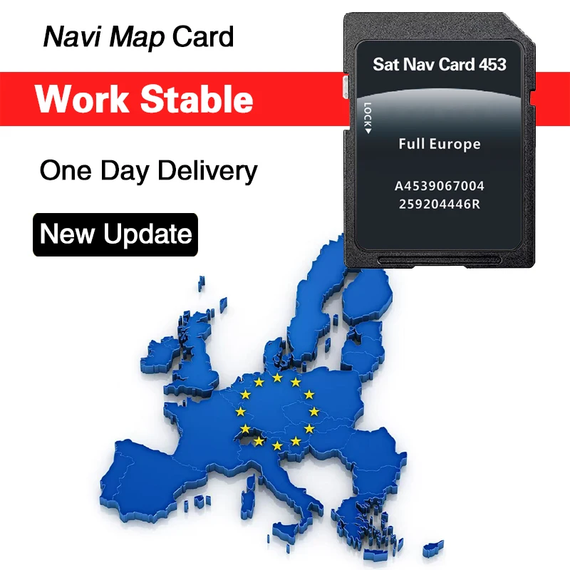 Sat Nav A4539067004 System Update Map Full Europe for Smart 453 mit Cool & Media Navigation Car GPS SD Card
