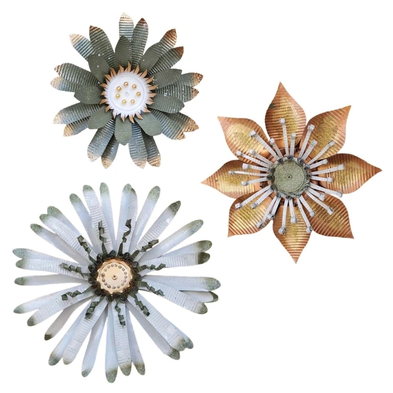 

X6HD Metal Flower Pendant Wall Decor Decorative Colorful Crafts Ornament Supplies for Home Party Decoration Gift Present