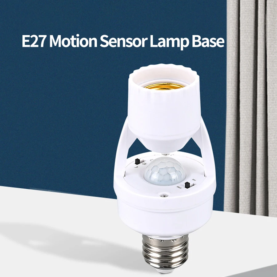 Socket E27 Converter With PIR Motion Sensor Ampoule 100-240V LED E27 Lamp Base Intelligent Light Bulb Switch MAX 60W