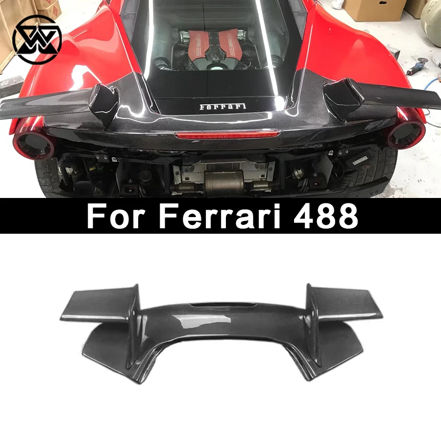 

Заднее крыло Mansory для Ferrari 488, автомобильный спойлер из углеродного волокна, обновленные ласты для крышки багажника