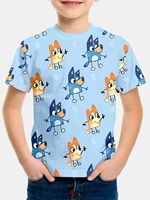 Cartoon B-Blueys Bandit Chilli 3D Print Baby Clothing 5 to 14 Years Male Outdoor Clothes for Children Boy Girl Child Top Shirts 1