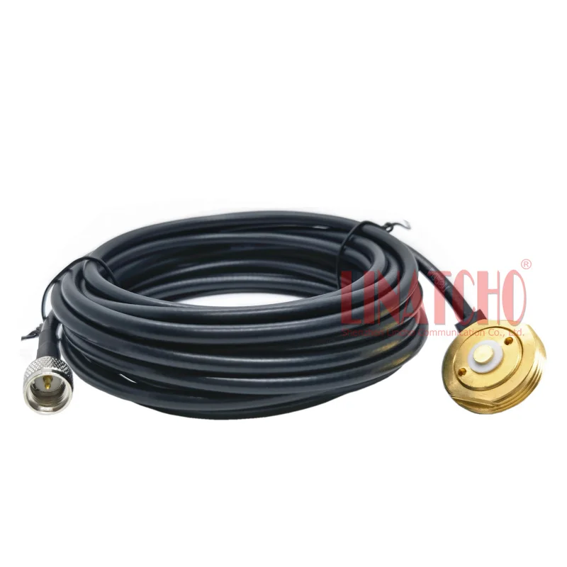 Antenna NMO Mounts Cable Kit with MINI UHF Male Connector 5 Meters RG58 Coax