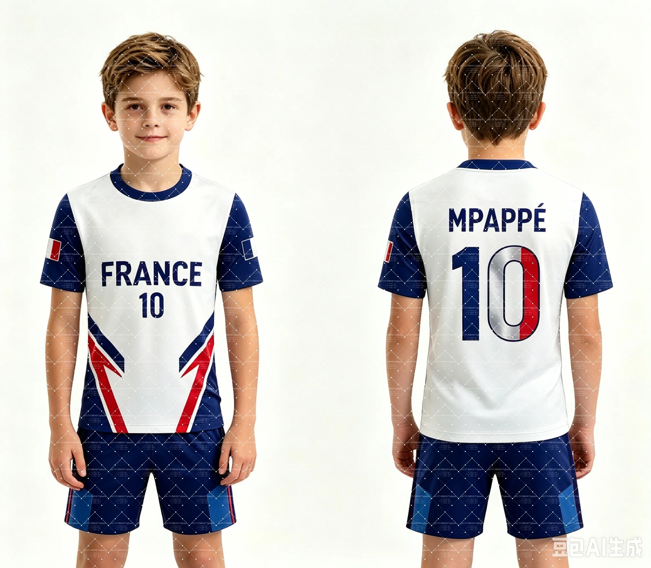 2026 Hotsale NO.10 Mbappé Football Jersey Tee & Shorts Set, Single Top Available, France Flag Fans 2‑Piece Summer Set for Kids
