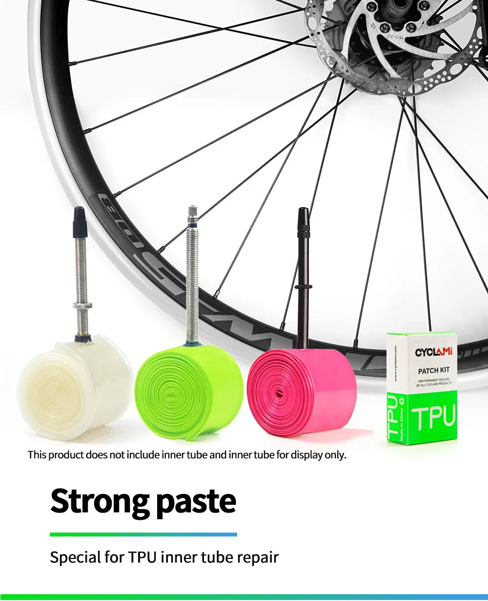 Cyclami ultraleichte Fahrrads ch lauch Rennrad MTB Fahrrad TPU Material Innen reifen 60 80mm Länge Französisch Ventil 700c Patch Kits – Detail 20