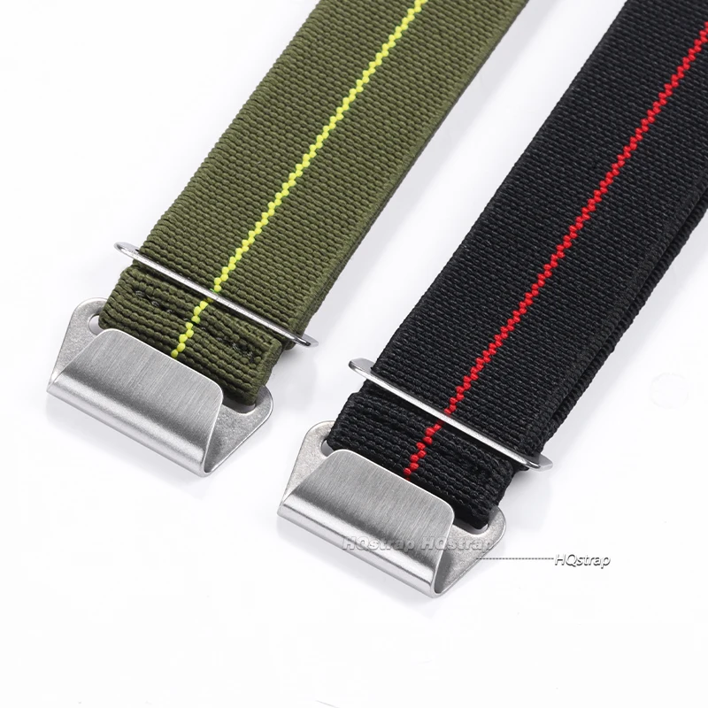 Nylon-Uhrenarmband, französische Truppen, Fallschirmtasche, elastische Riemen, für Herren und Damen, Sportarmband, universelle Uhrenarmbänder, 18, 20, 22 mm – Detail 9