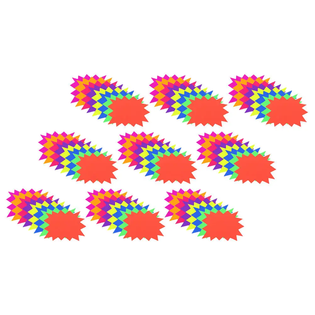 80개입 특가 판매용 종이 폭발 모양 할인 태그 가벼운 무게로 컴팩트하게 제공되며, 상점, 슈퍼마켓, 차고 판매, 기금 모금에 적합합니다.