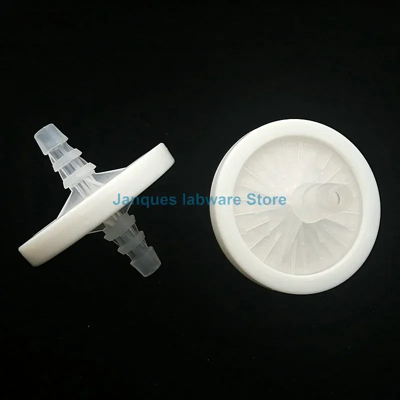 10 개/몫 실험실 생물학적 배양 50mm 0.22um 일회용 공기 필터 소수성 PTFE 멤브레인이있는 무균 공기 호흡 필터