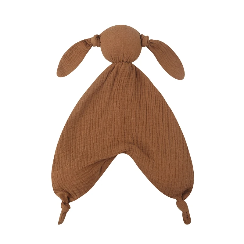 Muslin towel soft cotton baby bib stuffed rabbit doll newborn appease security blanket sleeping cuddling face cloth