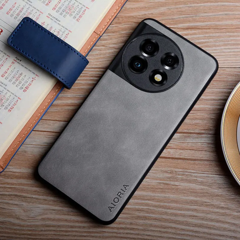 Case For Oneplus 11 12 12R 11R coque silky feel fingerprint proof durable leather cover for oneplus 12 case funda capa 4