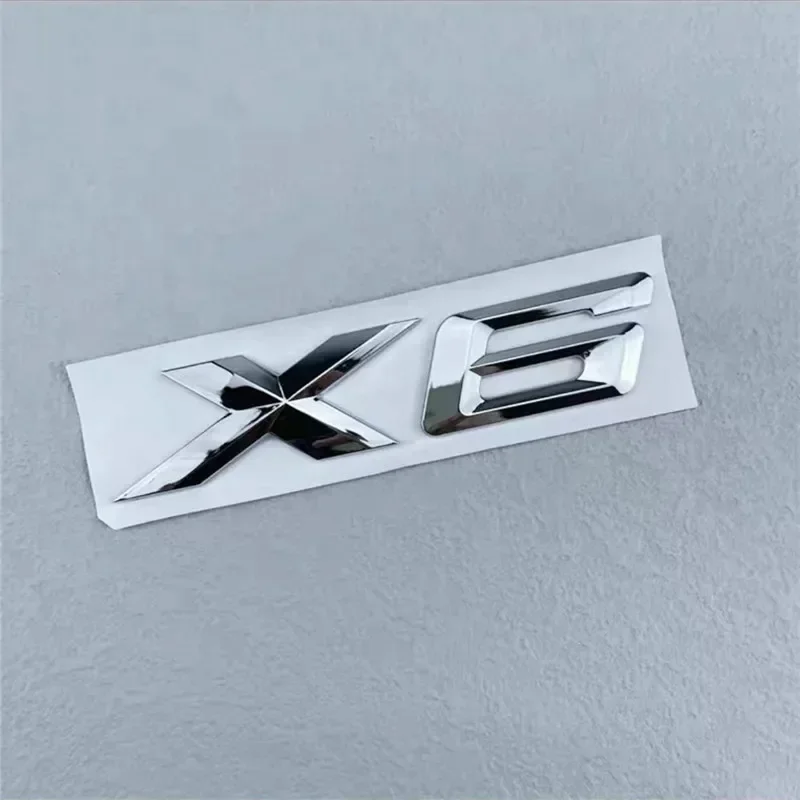 3D ABS 블랙 크롬 자동차 편지 후면 트렁크 엠블럼 배지 X1 X2 X3 X4 X5 X6 X7 로고 BMW E70 E53 F15 G05 데칼 스티커 스타일링