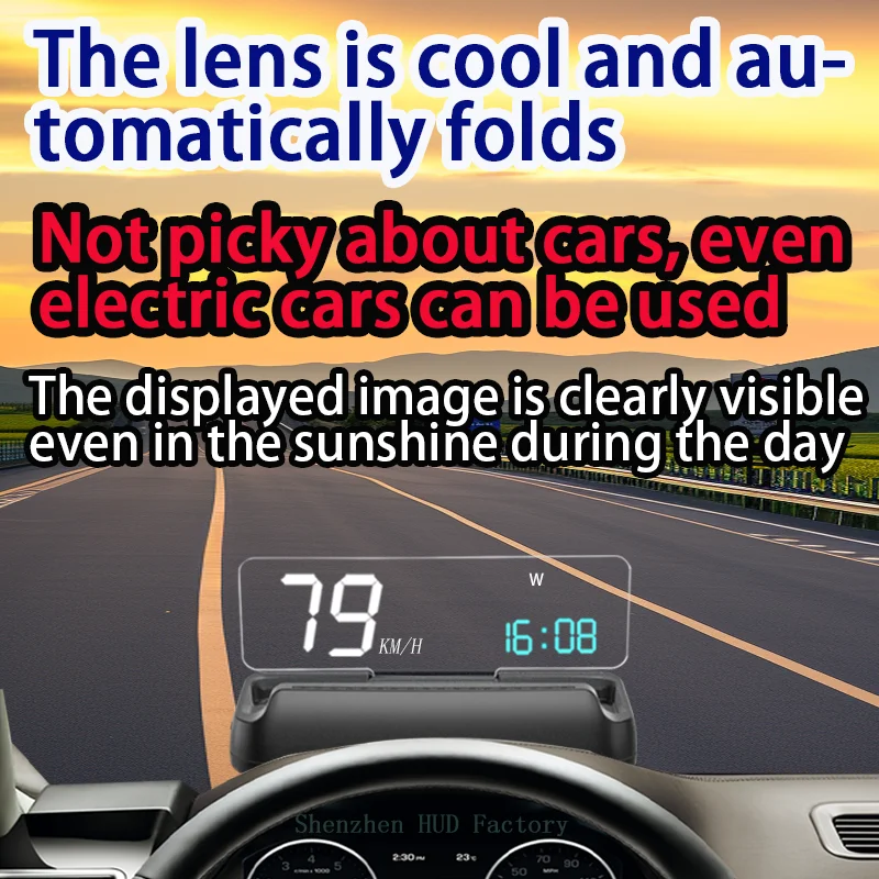 Automatic-folding-HUD-speedometer-Universal-HUD-GPS-speed-time-altitude ...