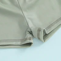 Long Sleeve Kids Boys Girls Swimwear Bikini Set Solid Color Front Zipper Toddler Swimsuit + Swim Shorts Infant Beach Wear 6