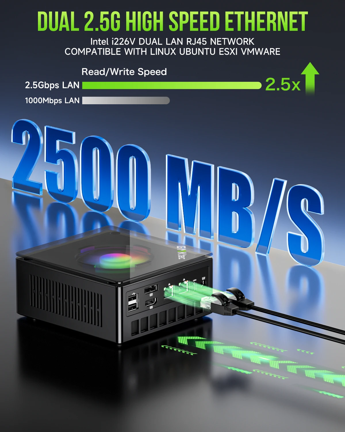 GMKtec Gaming Mini PC K11 AMD Ryzen 9 8945HS 8845HS 6850H 64GB DDR5 RAM 1TB SSD, Desktop Computer Dual NIC 2.5G, HDMI 2.1, USB4 5