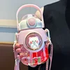 820ml Kids Water Sippy Cup Cartoon Water Bottle with Straw and Handle Portable Drinking Bottle Cup for Children Student School 5