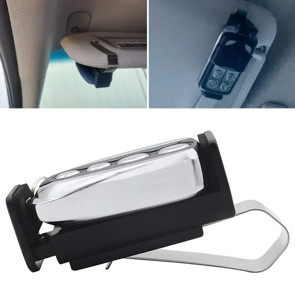 Car Sun Visor Clip Holder Garage Gate Remote 45-67mm Car Door Remote Control for Garage Door Control Opener Quick Installation 2
