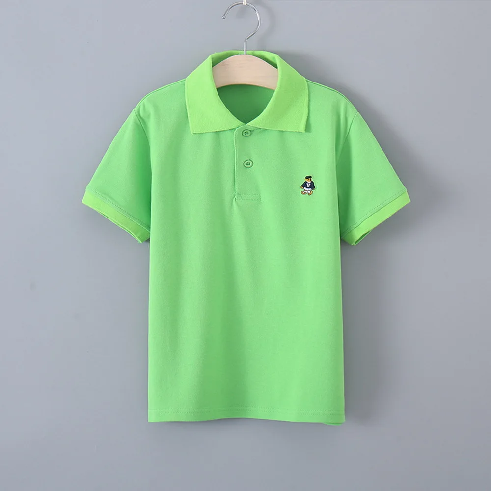 

3-14Years Baby Boys T-Shirts Clothes Cotton Children Short Sleeve solid color POLO Shirts Kids Under Shirt Clothing