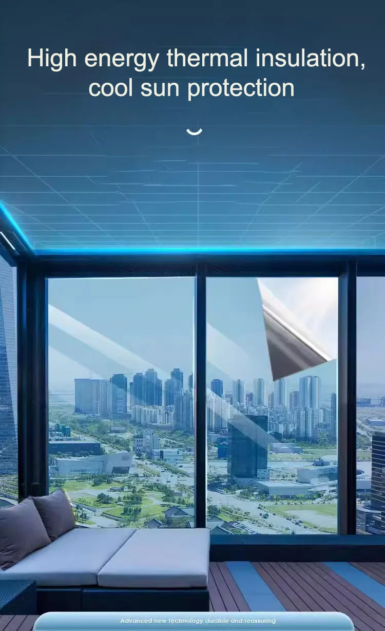 Thermal insulation film one-way perspective sunshade and sunscreen film anti peeping and explosion-proof environmentally