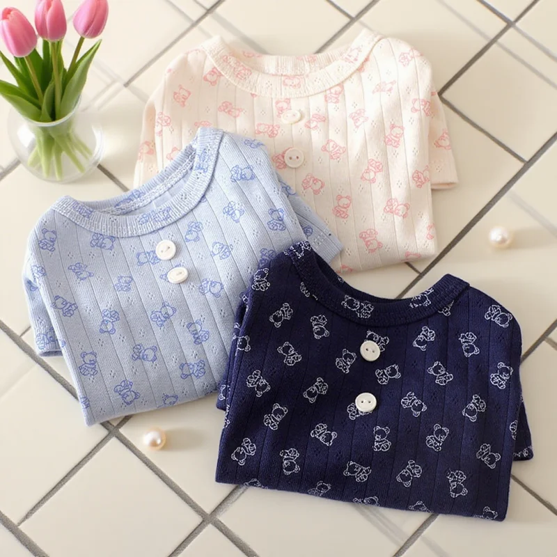 Autumn Soft Dog Shirt Warm Dog Clothes Bear Print Puppy Undershirt Fashion Cute Bottoming Shirt Pet Vest Bichon Poodle Apparel 1