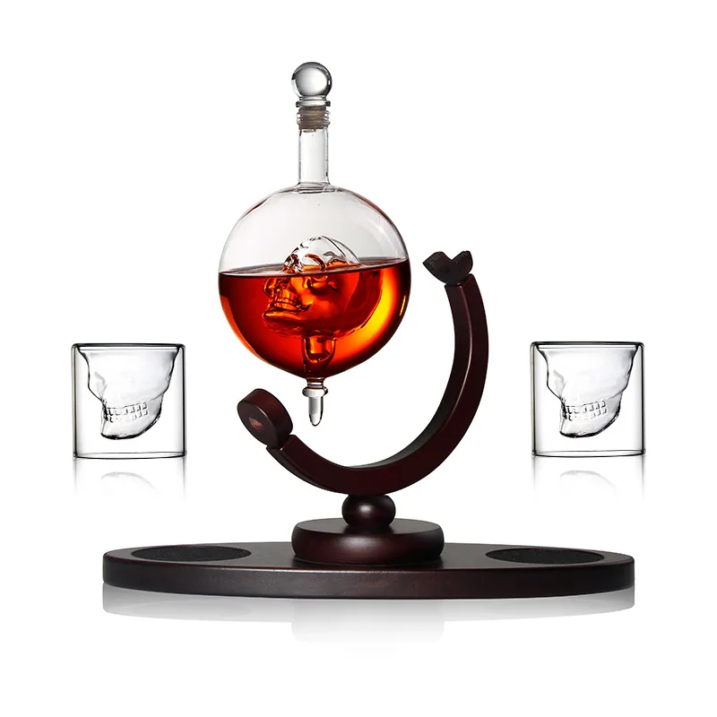 

Creative Glass Skull Bottle Set Whiskey Glass Home Bar Decoration Red Wine Decanter Vodka Glass Wine Set Liquor Bottle