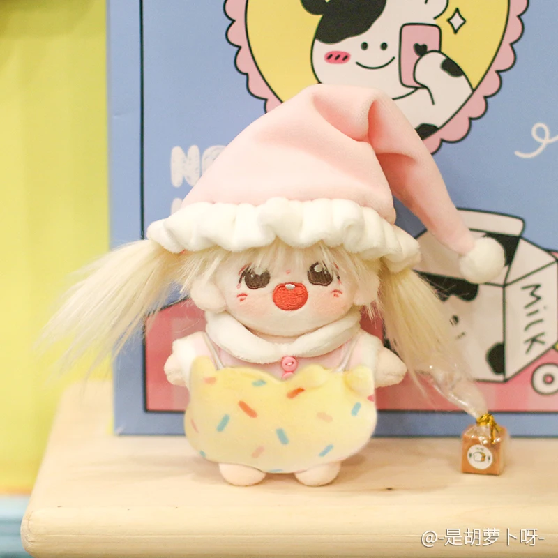 

Одежда для кукол ручной работы, 10 см, без атрибутов, милая маленькая женская Комбинезон, шапка, комбинезон, плюшевые куклы, наряд, аксессуары для кукол, костюм для кукол