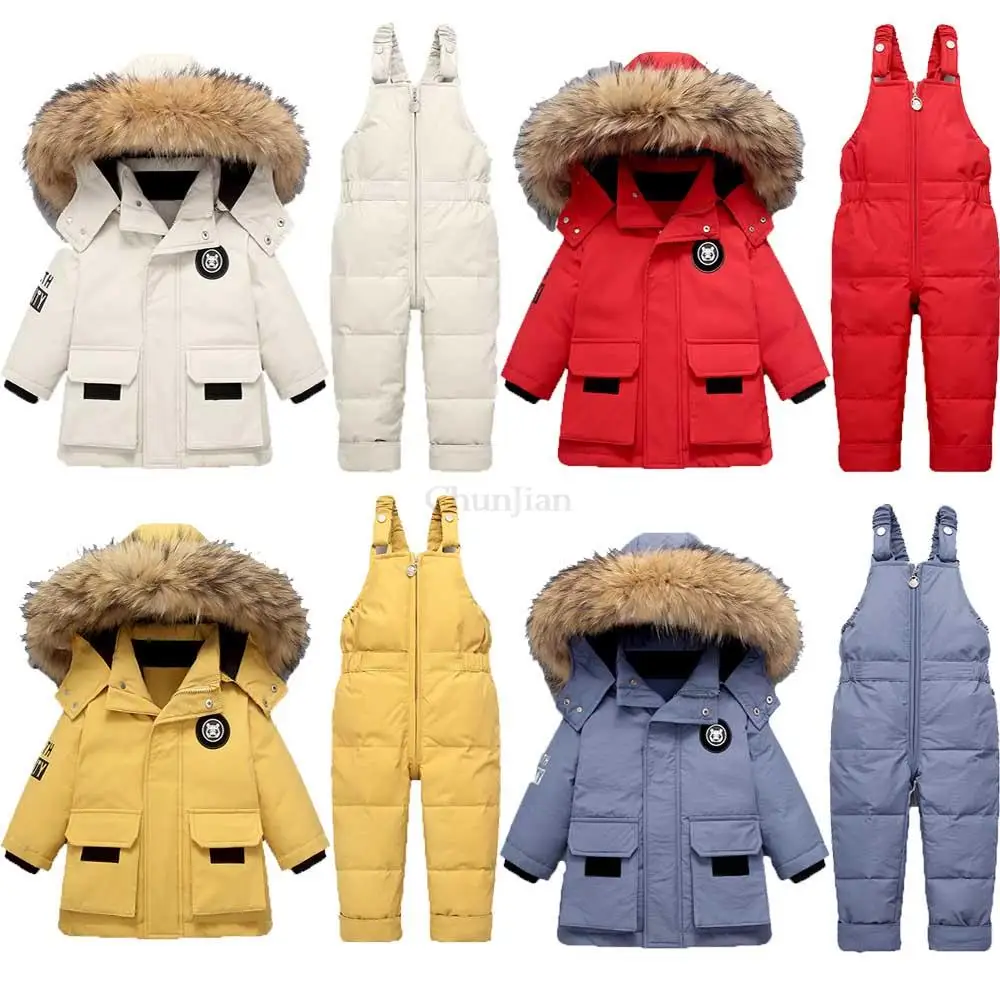 Winter Warm Thick Snowsuits For Baby 04 Years Toddler Baby Girls Winter Jumpsuits Suits Boys