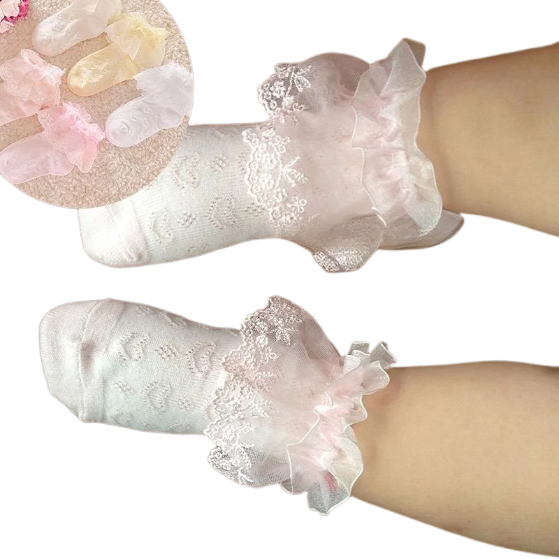 6 Paires Chaussettes à Volants Dentelle Pour Femmes - Blanc Et Noir - Taille 34-39 - Pour Baskets, Bottines, Talons