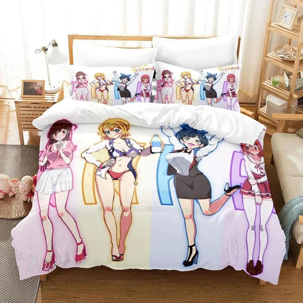

Anime Rent-A-Girlfriend Chizuru 2/3pcs Bedding Set Boys Girls Twin Queen Size Duvet Cover Pillowcase Bed Kids Adult Home Textile