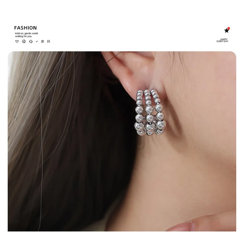 Marka Frauen Edelstahl Ohrringe neue Perlen personal isierte Ohrringe Mode Punk Schmuck Accessoires Mädchen Geschenk Großhandel – Detail 15