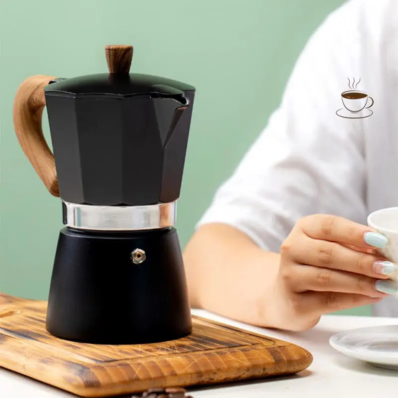 MokaPot Italian Home Coffee Maker-Handheld Espresso Pot for Rich Brews and Aromas-Stainless Steel Stovetop Percolator with E automatic coffee machine