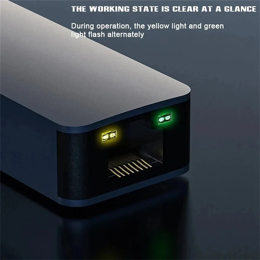 2.5G 2500M 네트워크 카드 어댑터 USB 3.0 유선 USB TypeC - Rj45 Lan 이더넷 어댑터 Lan 허브 (윈도우 8.1/10/11 PC/노트북용)