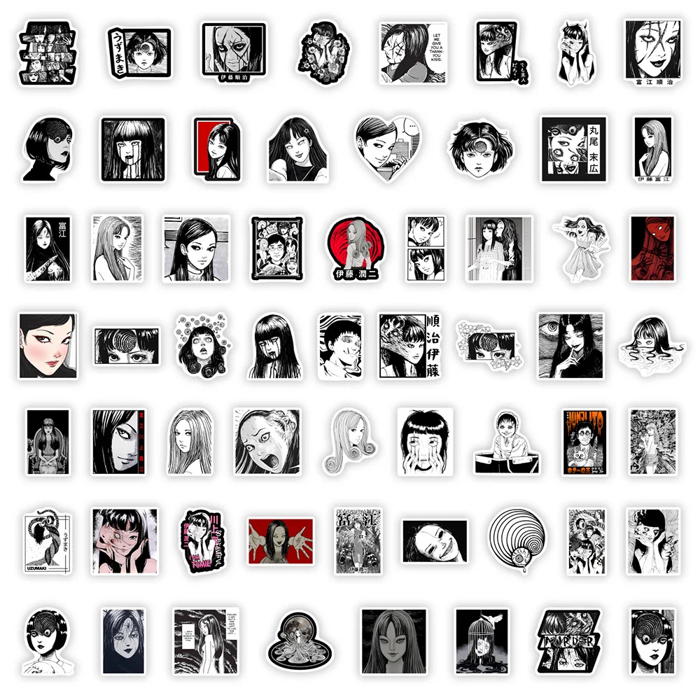 Junji Ito Horror Manga Waterproof Graffiti Stickers - DIY Decorative Decals for Scrapbook, Journal, and More