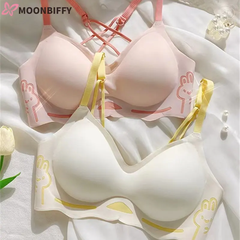 

Seamless Push Up Bra Beautiful Back Underwear Girls Small Chest Gathered Without Steel Ring Thin Sports Bra Soutien Gorge Femme