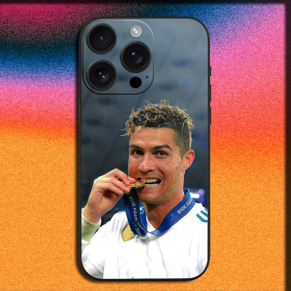 Football Star Black Soft Phone Case – Sleek and Durable Cover