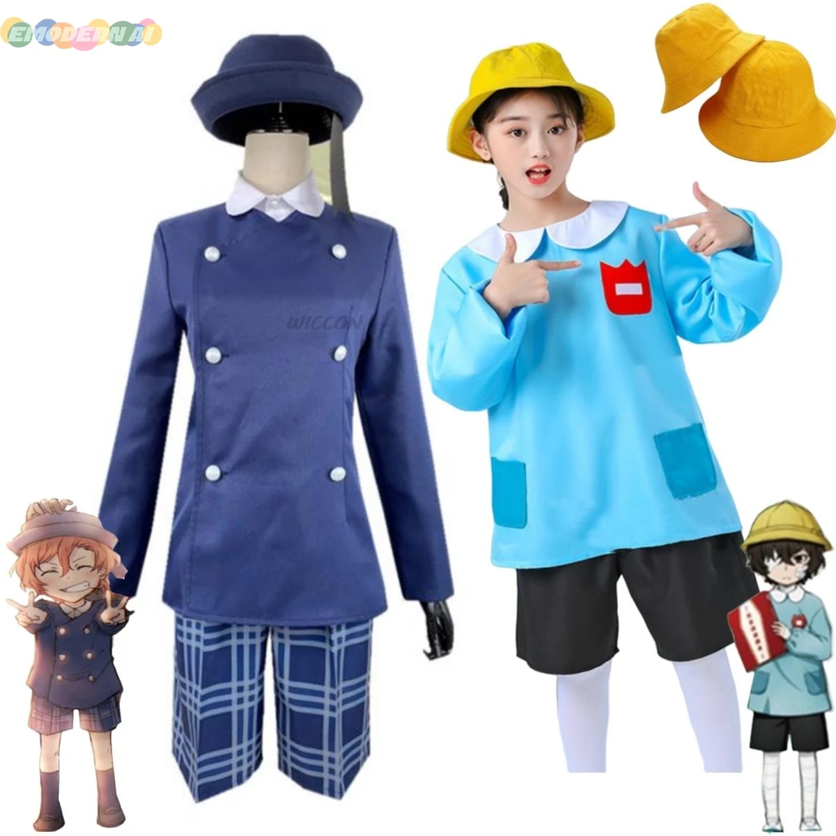 

Anime Bungo Stray Dogs Dazai Osamu Nakahara Chuuya Cosplay Costume Kindergarten School Uniforms Man Woman Kawaii Campus Suit