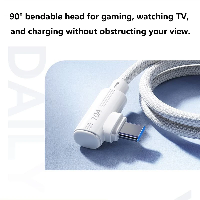 High-Speed USB-C 90° Elbow Charging & Data Cable - Multiple Lengths