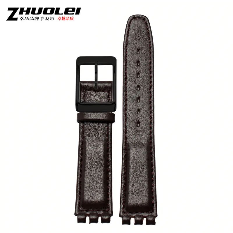 Genuine Leather Watch Strap with Steel Buckle in Multiple Colors