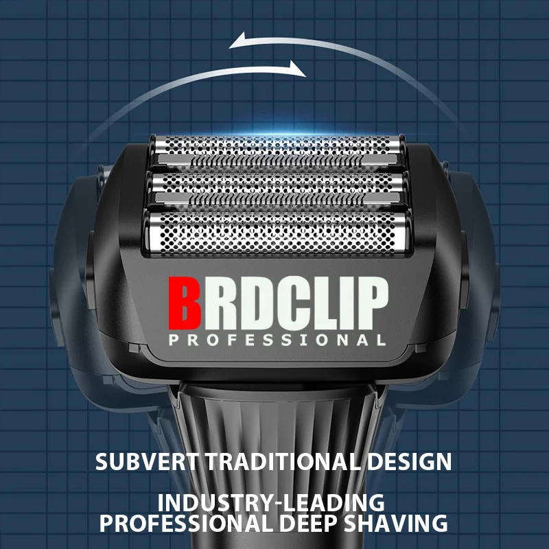 BRDCLIP FK705 Reciprocating Shaver Men's Home 5-Knife Mesh Whitener LCD Digital Display Beard Trimmer Haircut Machine 4