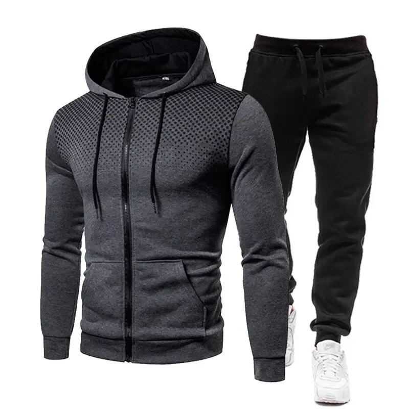Men's Casual Hoodies and Pants, Sportswear, Personality Jacket, Workout Suits, Autumn, Winter, Fashion