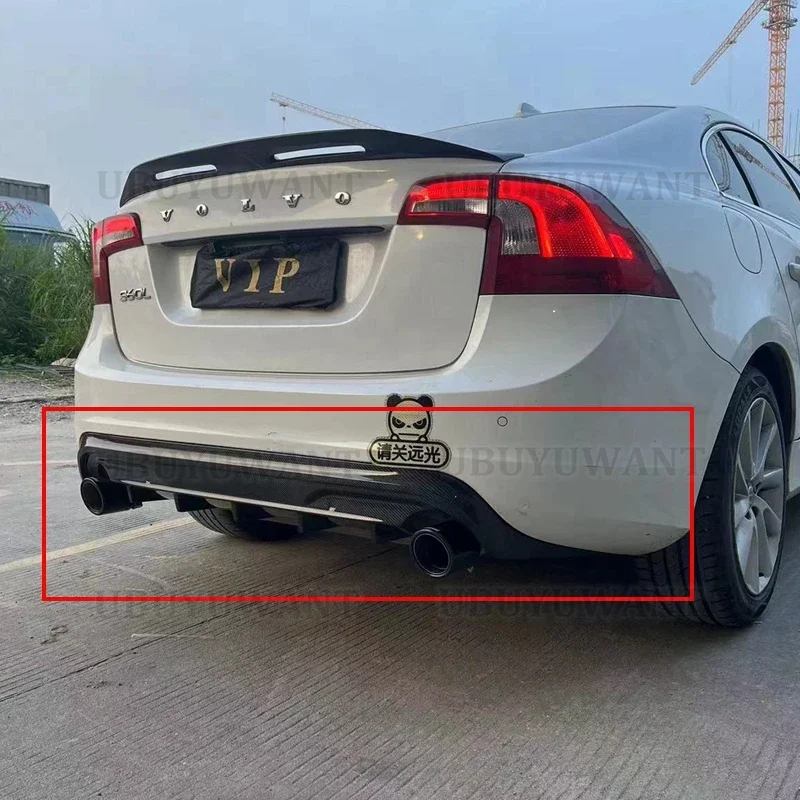 ABS zadní hojnost kufr lippe SPOILER difusor s výfukového tipy pro VOLVO S60 V60 2014-2016 VOLVO V60 S60